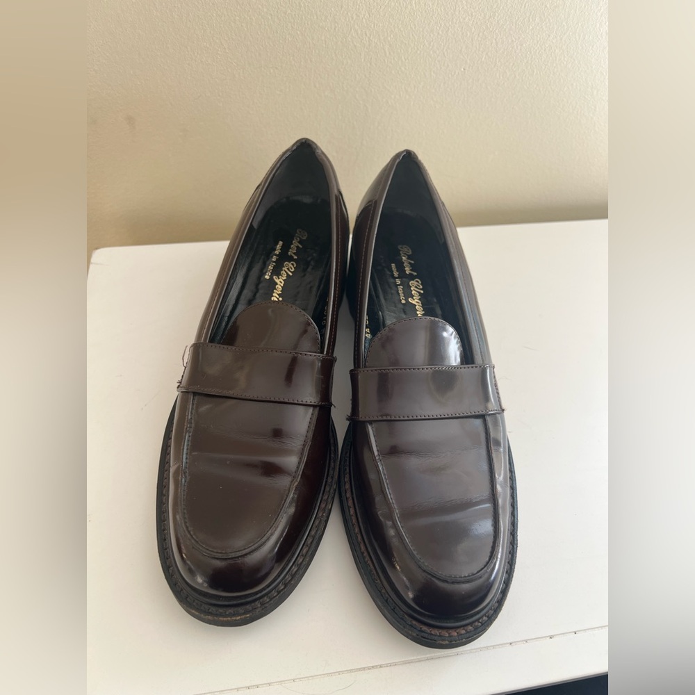 Robert Clergerie Dark Brown Chunky Heel Loafers - Picture 4 of 11
